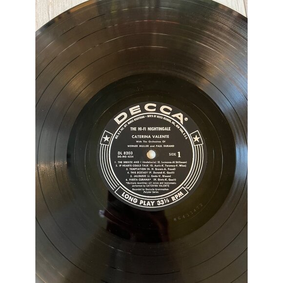 "The Hi-Fi Nightingale" Caterina Valente Vinyl Record DL 8203 Vintage Album - Picture 3 of 7